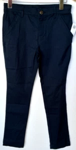 Old Navy Girls 2 Pair School Uniform Pants Blue SIZE 14 Skinny Leg Chino NEW - Picture 1 of 2