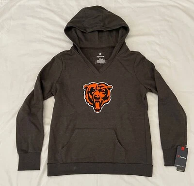 CHICAGO BEARS Sweatshirt Women's Medium Gray Hoodie V-Neck New with Tags - Image 1 of 4