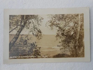 Vintage Copper Harbor MI Echtfoto 1931 Szene in Keweenaw Michigan RPPC P1F - Bild 1 von 3