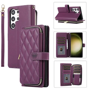 Doka Zipper Leather Flip Wallet Case Phone Case Cover for Huawei P30 P20 Mate 20 - Picture 1 of 18