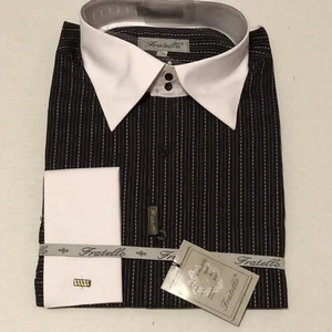 Fratello Dress Shirt BLACK / WHITE IN COLOR SIZE XL NWT - Picture 1 of 2