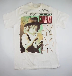 1980er BAD COMPANY handsigniertes T-Shirt Kirke, Ralphs, Steve Price, etc — makellos - Bild 1 von 5