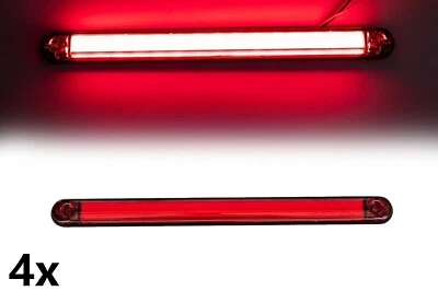 4x Neon 24.4cm LED Rosso Auto 3rd Coda Luce Freno Stop Striscia High Supporto - Immagine 1 di 4