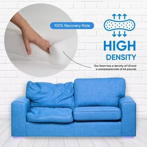 Upholstery Foam High Density 2" Height X 24" Width X 72 Seat Replacement Cushion - Picture 1 of 11