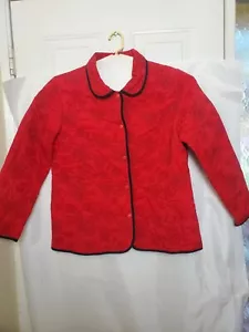 Analogy Vintage Women Red Embroidered Button Up Jacket Size XL - Picture 1 of 8