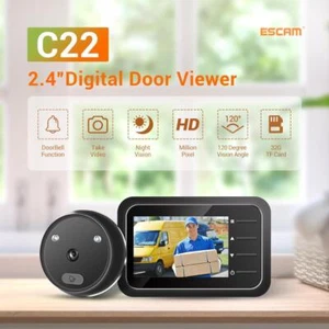 720P 2.4'' Pantalla LCD Mirilla Electrónica 120° Ángulo de Visión Hogar Timbre Cámara - Imagen 1 de 12