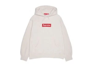 Supreme Box Logo Hooded Sweatshirt Stone Hoodie White 24FW - Picture 1 of 13