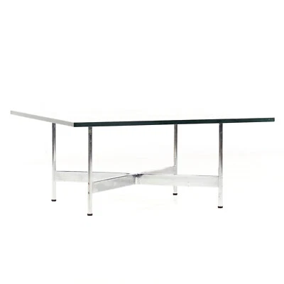 Laverne International Mid Century Chrome and Glass Coffee Table - Image 1 of 4