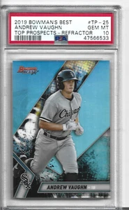 Andrew Vaughn 2019 Bowmans Best #TP-25 Refractor PSA Gem Mint 10 RC Rookie MLB - Picture 1 of 2