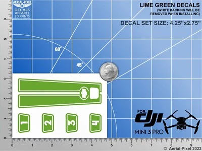 DJI Mini 3 Pro Racing Stripes With Battery Decals Number #1-4 Sticker Skin - Image 1 of 4