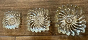 vintage pressed glass Nesting ashtray Or Trinket lot Of 3 Mid Century Modern - Picture 1 of 9