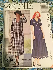 McCALL'S #6771 - MISSES ( 2 STYLE ) DROP WAIST SAILOR DRESS Sz 8, 10, 12 - Picture 1 of 2