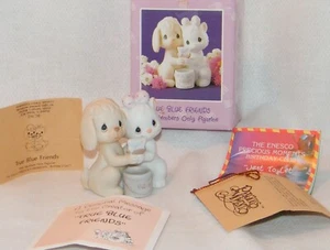 Vtg. '91 Members Only Enesco Precious Moments True Blue Friends Figurine  Signed - Picture 1 of 12