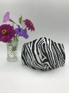NUOVA ZEBRA Maschera Copri Viso in Panno Adulto 100% Cotone Filtro Tasca Naso Filo - Foto 1 di 4