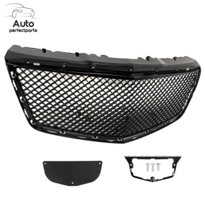 For 2014 15-2019 Cadillac CTS Front Bumper Upper Grille Grill Sedan Gloss Black Foto 1 de 4