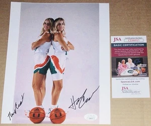 HALEY HANNA CAVINDER TWINS SIGNED AUTOGRAPH 8X10 PHOTO MIAMI HURRICANES JSA COA! - Picture 1 of 1