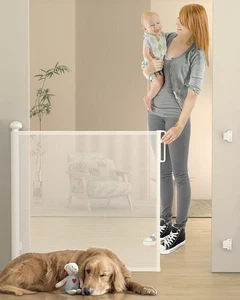 NEW JORAGO Retractable Baby Pet Dog Gate Mesh Safety Door For Doorways Stairs - Picture 1 of 7