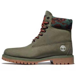 Timberland Heritage 6 In. WP Boot Dark Green Nubuck/Camo - 8.5 - Picture 1 of 7
