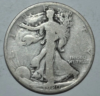 1920-P Walking Liberty Half Dollar {{{Y519 - Image 1 of 3