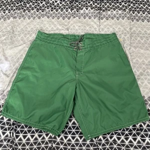 Vintage Birdwell Beach Britches Shorts 35 Swim Boardshorts USA Made Green - Picture 1 of 12