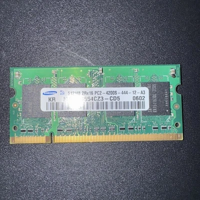 Genuine Samsung 512MB SODIMM RAM | PC2-4200S-444-12-A3 M470T6554CZ3CD5 KR (New) - Image 1 of 4