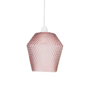 Modern Textured Glass Easy Fit Pendant Shade Ceiling Lightshade - Picture 1 of 16