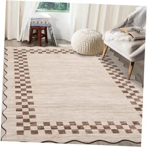 Waschbarer Teppich 5x7 für Wohnzimmer Groß Schlafzimmer Wellenteppich Antirutsch Flecken - Bild 1 von 7