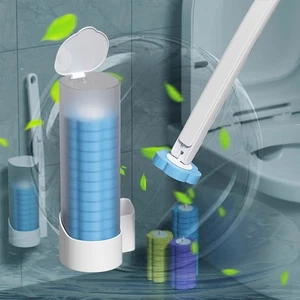 Disposable Wall-Mounted Toilet Brush: Bacteria-Resistant, 24 Refill Heads - Picture 1 of 17