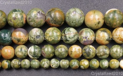 BEARBEADS Natural Rhyolite Kambaba Jasper Gemstone Round Beads 6mm 8mm 10mm 12mm 15.5"