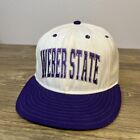 VTG Classic Sportswear Weber State SnapBack Baseball Style Hat Cap White/Purple