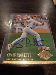 Tarjeta de béisbol firmada por Craig Paquette (Oakland A's) 1994 Fleer Ultra - Imagen 1 de 1