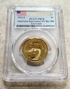 2021-S Amer. Innovation Erie Canal (NY) Rev Proof Dollar - 1st Strike PCGS PR70 - Picture 1 of 4