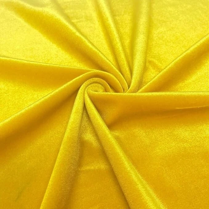 3Y Yellow Tunic Fabric Velvet Dressmaking Crafted Material Sewing Fabric 58"Wide - Image 1 of 1
