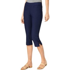 Lee Feminina Azul Marinho exagerado Médio-subir Capri calças 6652 4M BHFO