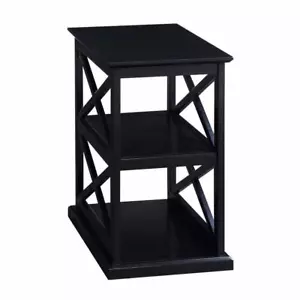 Convenience Concepts End Table 14" x 25" x 24" Solid Wood Rectangle Black Finish - Picture 1 of 5