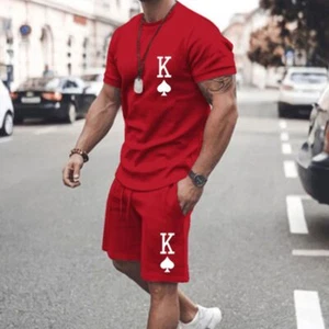 Conjuntos de camisetas y pantalones cortos para hombre moda impresión digital pieza de remolque ropa informal - Imagen 1 de 36