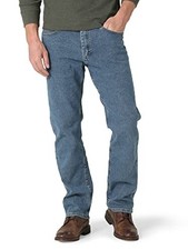 Wrangler Authentics Men's Regular Fit Comfort Flex Waist Jean, Light Stonewas...