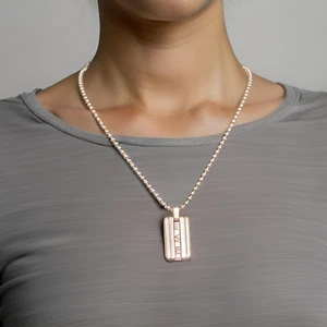 16" Tiffany & Co Unisex 925 Sterling Silver Roman Numeral Atlas Dog Tag Necklace - Picture 1 of 6