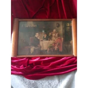 "Ye Olde Tavern" Print Fritz Wagner-Hohenberg Wooden Tray 18 1/2 X 10 1/2 - Picture 1 of 4