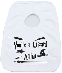 PERSONALISED YOUR A WIZARD HARRY POTTER FUNNY COTTON BABY VEST OR BIB - Picture 1 of 2