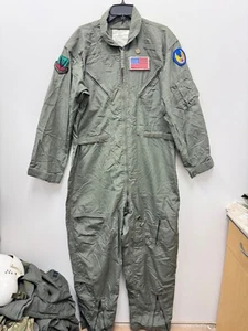 GENUINE US AIR FORCE GREEN NOMEX FIRE RESISTANT FLIGHT SUIT CWU-27/P - 46L. - Picture 1 of 9