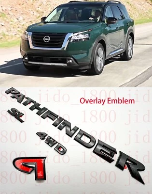 Gloss Black Overlay EMBLEM FITS 2022-2024 NISSAN PATHFINDER SL AWD MODELS - Image 1 of 4
