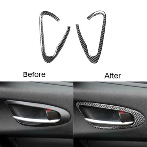 2Pcs For Mazda RX-8 2004-2008 Carbon Fiber Door Handles Decorative Cover Trim - Picture 1 of 12