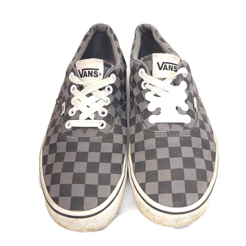 Scarpe da sneaker a scacchi Vans Off The Wall grigie con lacci da uomo taglia 8
