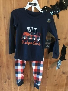 PJ Essentials 2 pc 2T Girls Ultra Soft Meet me at the Pumpkin Patch Pajamas New - Picture 1 of 2