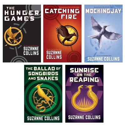 Hunger Games 5 Books Set By Suzanne Collins Catching Fire Sunrise on the Reaping - Image 1 of 4