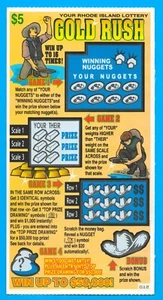 2002 Rhode Island Lottery Scratch Off ticket expired MINT UNSCRATCHED Gold Rush - Picture 1 of 3