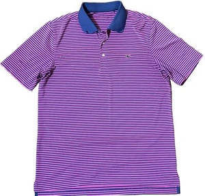 Camisa polo de golf Vineyard Vines Performance para hombre rosa/azul a rayas talla M - Imagen 1 de 6