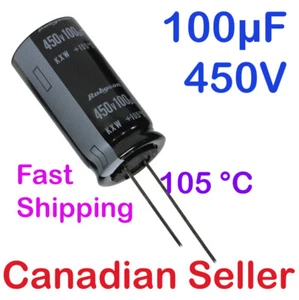 100uF 450V 18x35mm 105C Rubycon KXW Aluminum Electrolytic Capacitors - Picture 1 of 1