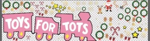 Toys For Tots Car Decal; Toys For Tots Large Car Decal Both Side Christmas Vinyl - Foto 1 di 1